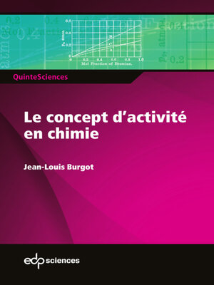 cover image of Le concept d'activité en chimie